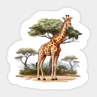 Watercolor Giraffe Sticker